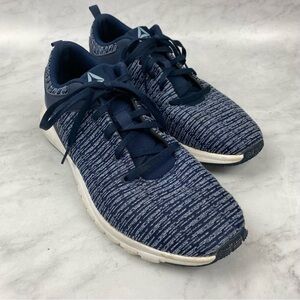 Reebok Print Lux Textile Lace Up Running Tennis Shoes Sneakers Navy Blue Size 11